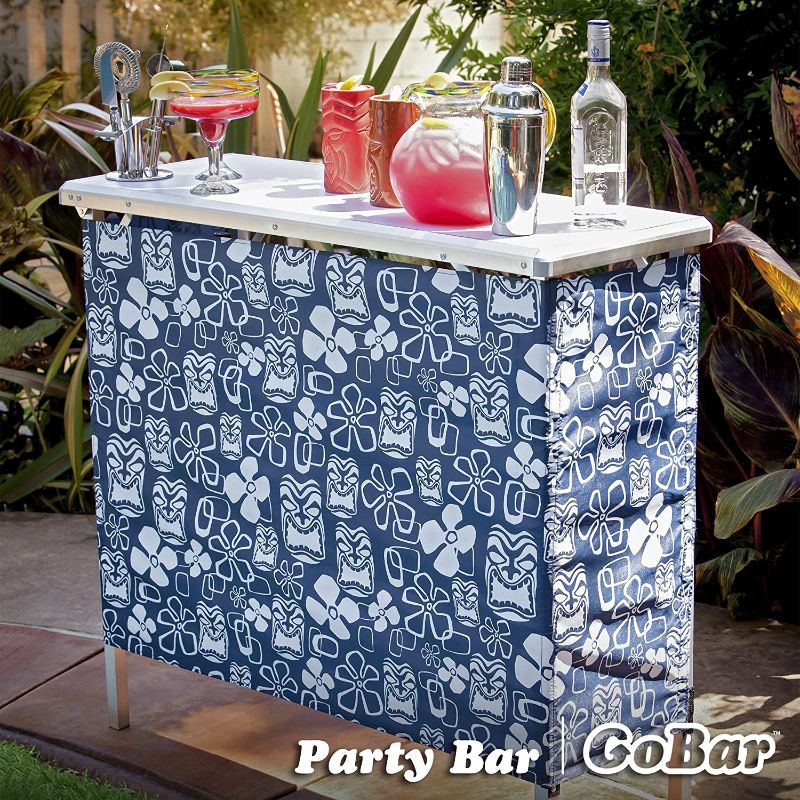 Photo 1 of 
GoPong GoBar Portable High Top Party Bar, Includes 3 Skirt Designs and Carrying Case - Great for Parties, Tailgating and Trade Shows