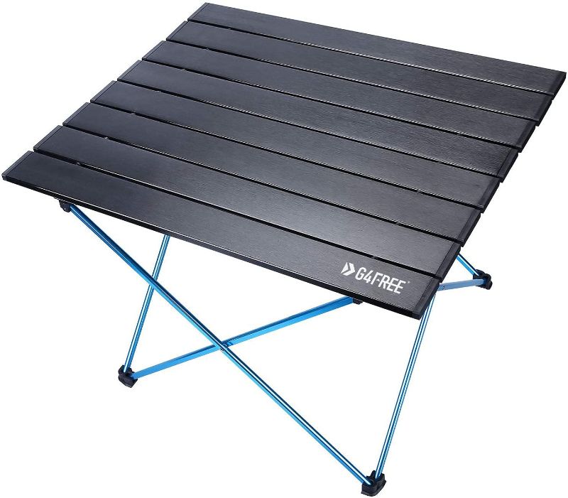 Photo 1 of 
G4Free Portable Camping Table with Aluminum Table Top and Carrying Bag, Folding Ultralight Camp Table in a Bag for Picnic, Camp, Beach, Boat, Cooking, BBQ, Home Use, Easy to Clean