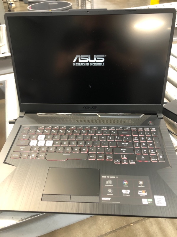 Photo 3 of ASUS TUF Gaming F17 Gaming Laptop, 17.3” 144Hz FHD IPS-Type Display, Intel Core i5-10300H, GeForce GTX 1650 Ti, 8GB DDR4, 512GB PCIe SSD, RGB Keyboard..