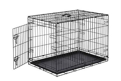 Photo 1 of AmazonBasics Single Door Folding Metal Cage Crate For Dog or Puppy - 36 x 23 x 25 Inches