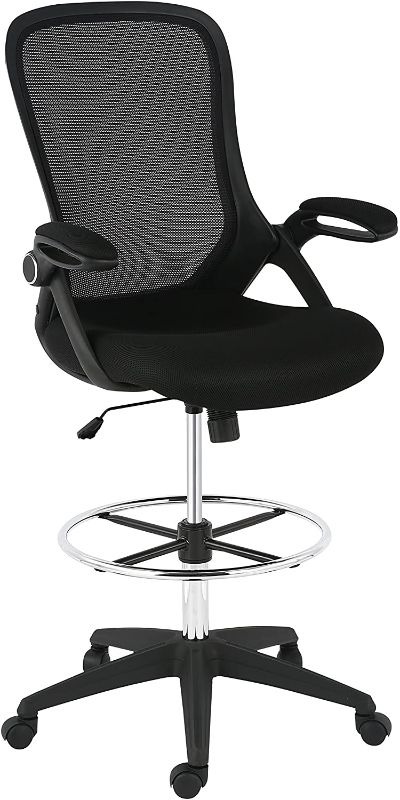 Photo 1 of EdgeMod Sadia Drafting Chair in Mesh, Black (Model: EM-370-BLK)
