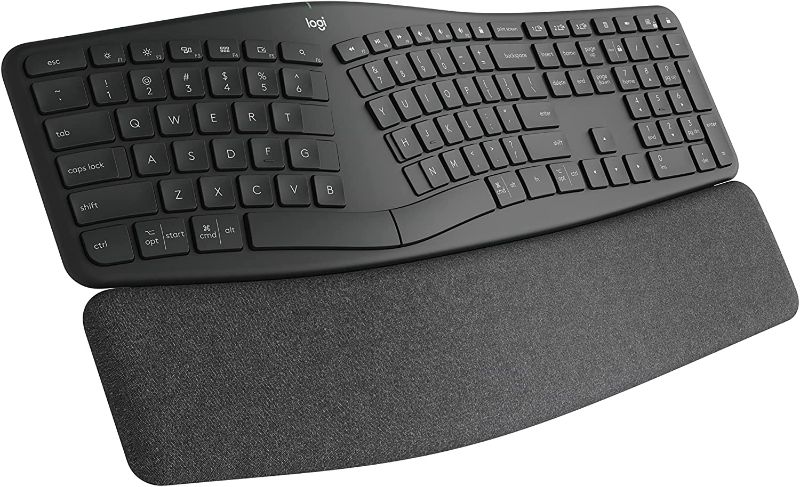 Photo 1 of Logitech Ergo K860 Wireless Ergonomic Keyboard with Wrist Rest - Split Keyboard Layout for Windows/Mac, Bluetooth or USB Connectivity
