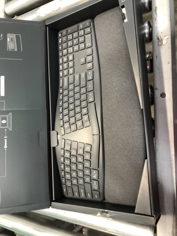 Photo 2 of Logitech Ergo K860 Wireless Ergonomic Keyboard with Wrist Rest - Split Keyboard Layout for Windows/Mac, Bluetooth or USB Connectivity
