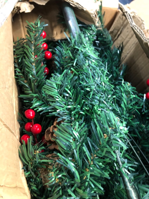 Photo 3 of 1.8M small red berries mixed pine cones + PVC environmentally friendly materials Christmas tree pine needles Decoration
