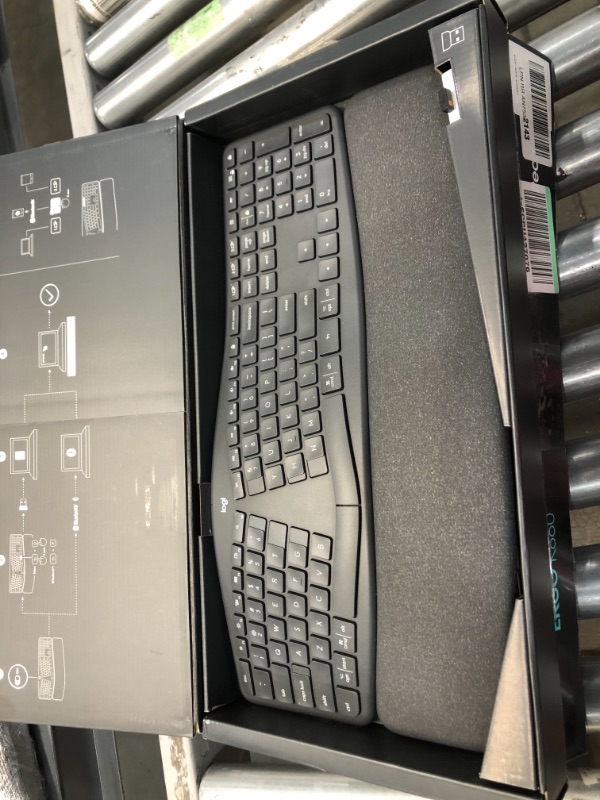 Photo 2 of Logitech Ergo K860 Wireless Ergonomic Keyboard with Wrist Rest - Split Keyboard Layout for Windows/Mac, Bluetooth or USB Connectivity
