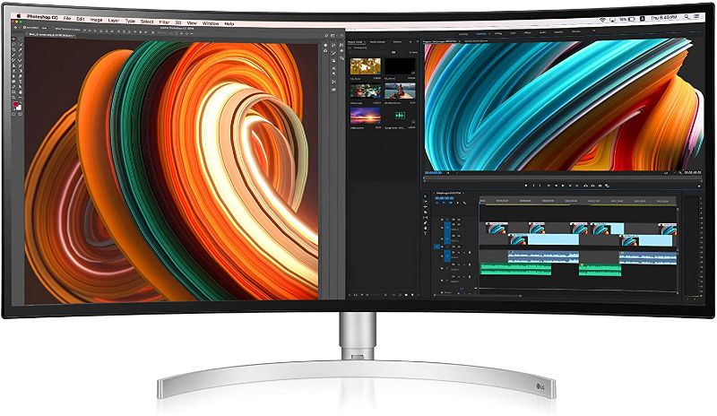 Photo 1 of LG 34WK95C-W 34 Inch Curved UltraWide QHD Nano IPS Monitor with VESA DisplayHDR 400, Silver
