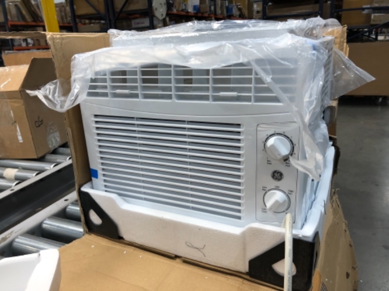 Photo 2 of GE 5,000 BTU Mechanical Window Air Conditioner, Cools up to 150 sq. Ft, Easy Install Kit Included, White
