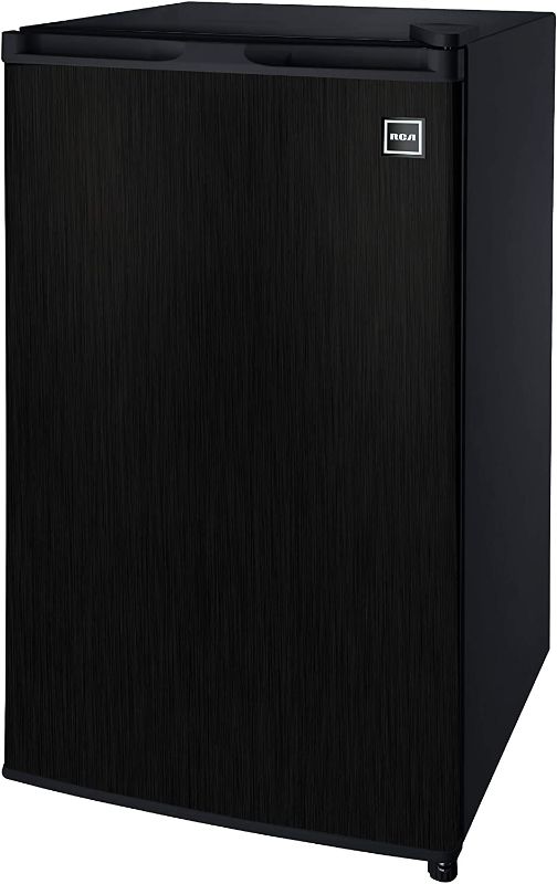 Photo 1 of RCA RFR335, 3.2 Cu Ft Compact Design Mini Fridge with Freezer, Black Stainless
