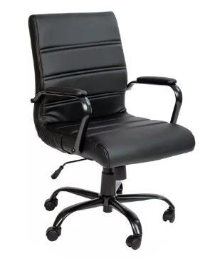 Photo 1 of Flash Furniture Mid-Back Executive Swivel Office Chair with Metal Frame and Arms
Dimensions (Overall): 40.75 inches (H) x 23 inches (W) x 24 inches (D)
