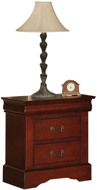 Photo 1 of Acme Louis Philippe III Nightstand, Cherry Finish
