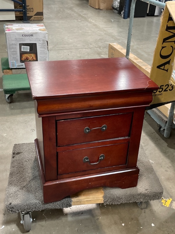 Photo 2 of Acme Louis Philippe III Nightstand, Cherry Finish
