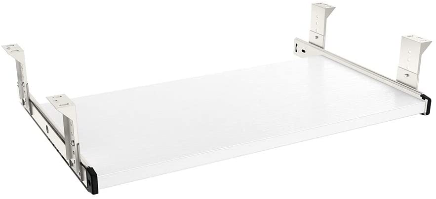 Photo 1 of FRMSAET Furniture Accessories Office Product Suits Hardware 20/24/30 inches Keyboard Drawer Tray Wood Holder Under Desk Adjustable Height Platform. (20 inches, White)