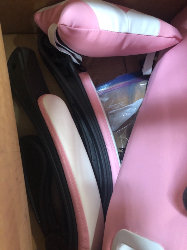 Photo 10 of Pink Gaming Chair with Footrest,Lovely Computer Game Chair,Desk Chair for Granddaughter,Sister,Girlfriend,Wife and Love with Headrest,Lumbar Support Gamer Chair (Pink)
**MISSING MANUAL AND HARDWARE**
