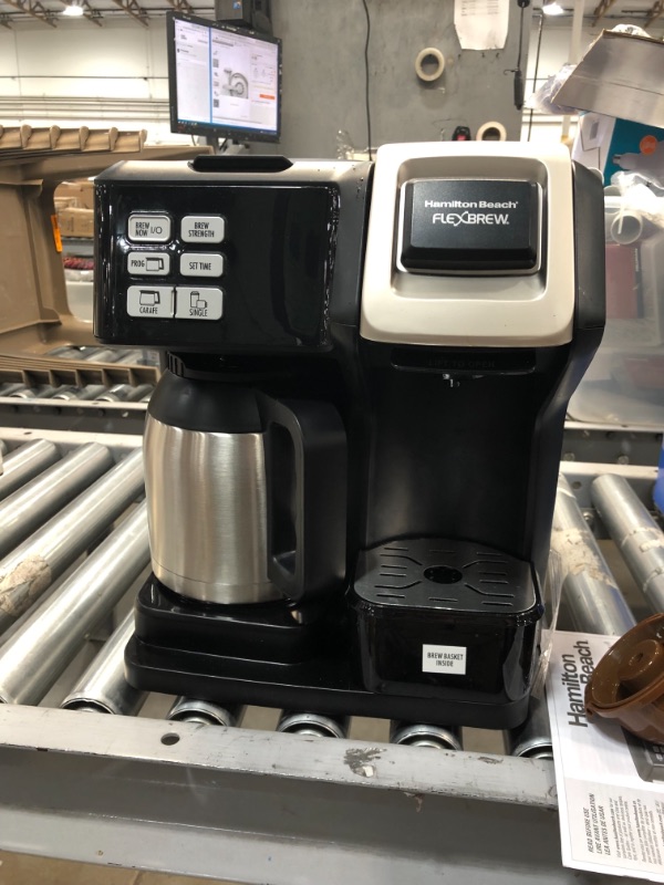 Photo 1 of Hamilton Beach FlexBrew 2-Way Brewer with 10 Cup Thermal Carafe, One Size , Black
