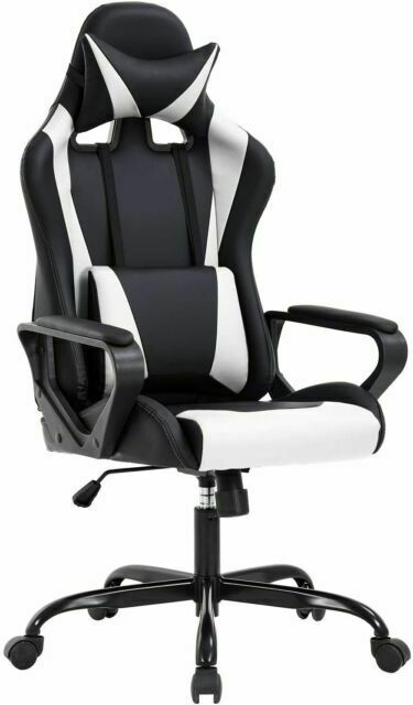 Photo 1 of Gaming Chair Massage Office Chair Racing Chair with Lumbar Support Arms Headrest High Back PU Leather Ergonomic Desk Chair Rolling Swivel Adjustable PC Computer Chair