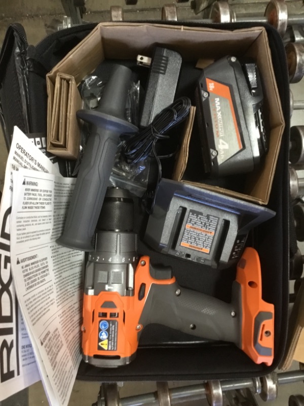 Photo 2 of 18V Brushless Cordless 1/2 in. Hammer Drill/Driver Kit with 4.0 Ah MAX Output Battery, 18V Charger, and Tool Bag
