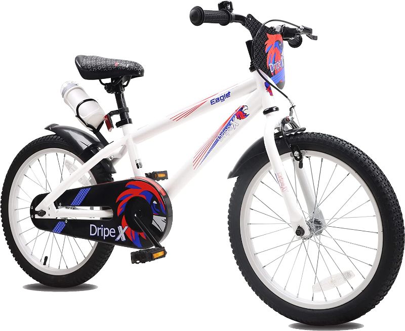 Photo 1 of DRIPEX Boys Bike 18 inch Kids Bike 12/14/16/18 inch BMX Stytle for 3-10 Years Old Boy?Girl Children Bicycle with Kickstand or Trainning Wheel,White KRA-1
