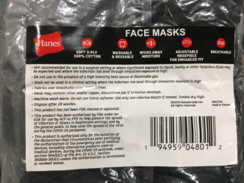 Photo 4 of Hanes Reusable Daily Face Cover (Pack of 500)
