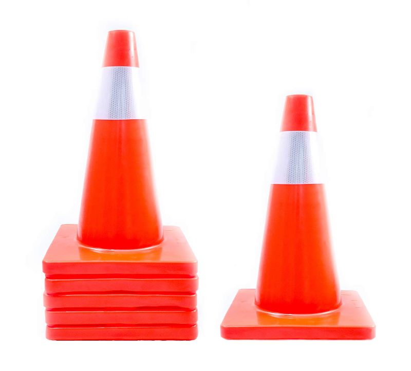 Photo 1 of [ 6 Pack ] 36inch Orange Traffic Safety Cones | Flexible PVC Material with Reflective Adhesive Collars | Multi-use Parking, Construction Zone