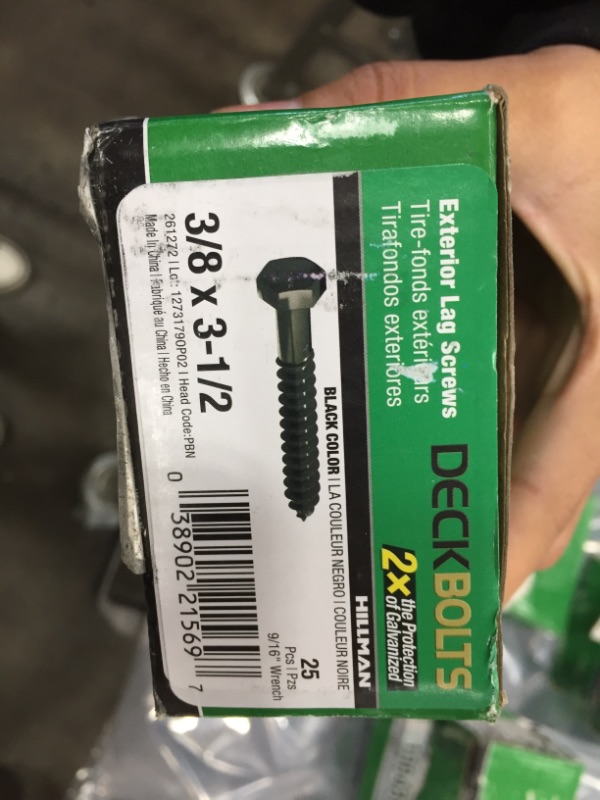 Photo 4 of 1/4" x 3" Stainless Steel Hex Lag Bolts (10 pcs) Black Oxidized in USA by Makers Bolt
SIMILAR TO PHOTO: 3/8 X 1- 1/2(25 PCS)50 COUNT