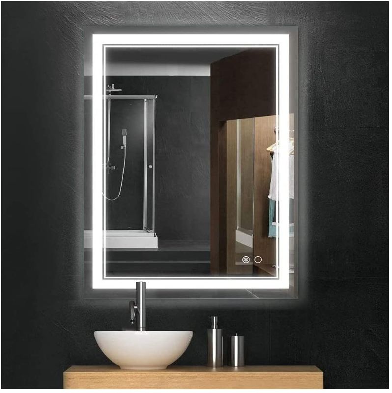 Photo 1 of 1 corner broken as shown in the pictures.
Keonjinn 36 x 28 Inch LED Mirror Bathroom Vanity Mirror, Wall Mounted Anti-Fog Dimmable Lights Makeup Mirror with Touch Switch(Horizontal/Vertical)
