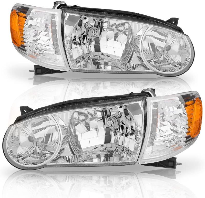 Photo 1 of AUTOSAVER88 Headlight Assembly Compatible with Corolla 2001-2002 Headlight Assembly Headlamps Replacement + Front Signal Lights
