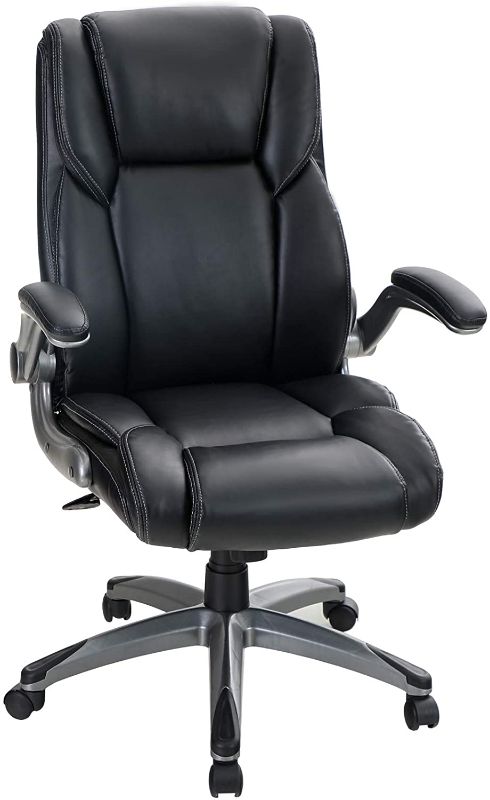 Photo 1 of ALPHA HOME High Back Executive Chair Ergonomic Office Chair Managerial Computer Desk Chair Flip Up Armrest Big Tall Adjustable Height PU Leather Task Chair Rolling Swivel Chair-Capacity 400LBS
**MISSING COMPONENTS NO LEGS, EVERYTHING INCLUDED SHOWN IN PHO