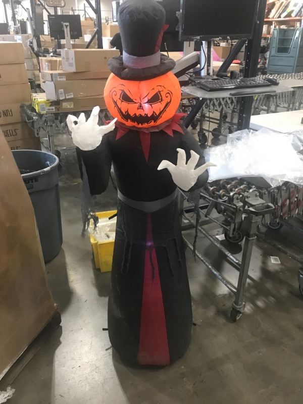 Photo 2 of *slightly dirty from shipping* 
Home Accents Holiday 5 ft. Pumpkin Head Reaper Airblown Halloween Inflatable