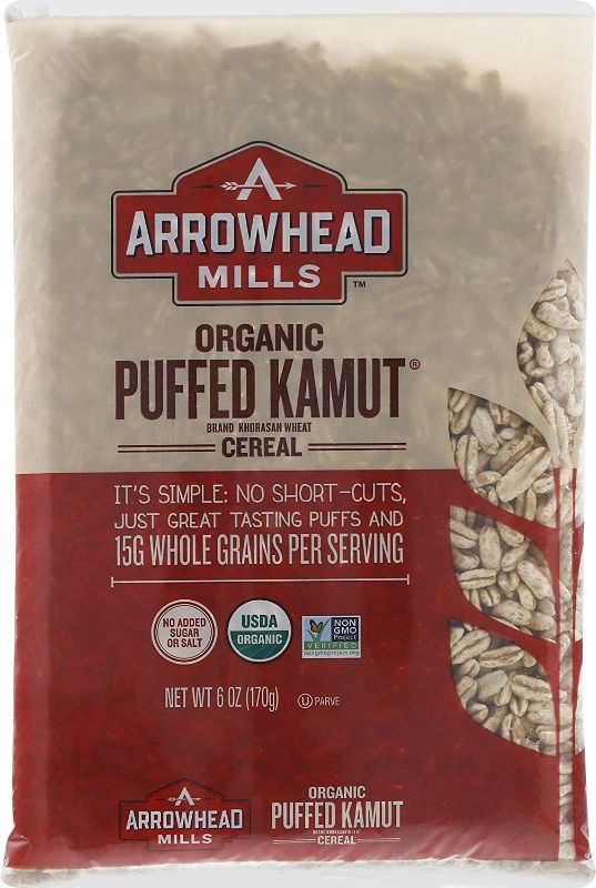 Photo 1 of *EXPIRES Nov 06 2021*
Arrowhead Mills Organic Cereal, Puffed Kamut, 6 Ounce (Pack of 12)
