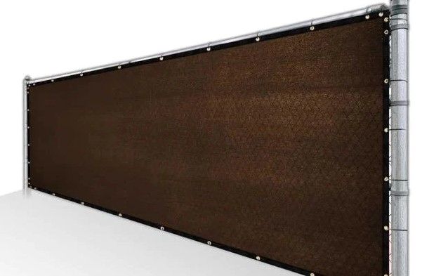 Photo 1 of 6 ft. x 50 ft. Brown Privacy Fence Screen Mesh Fabric Cover Windscreen with Reinforced Grommets for Garden Fence
