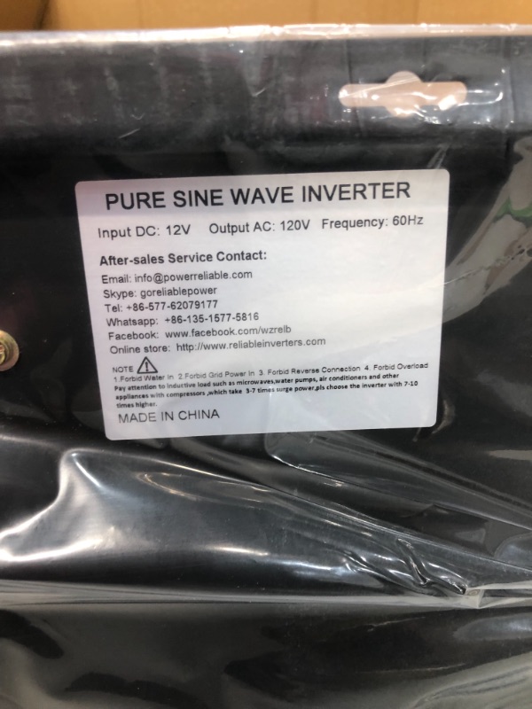 Photo 6 of WZRELB RBP-500012S Pure Sine Wave 5000W 12V Power Inverter DC to AC Power - Solar, RV
