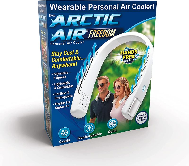 Photo 1 of Ontel Arctic Air Freedom Portable Personal Air Cooler and Personal 3-Speed Neck Fan, Hands-Free Light-weight Design, Cordless and Rechargeable TESTED AND FUNCTIONS