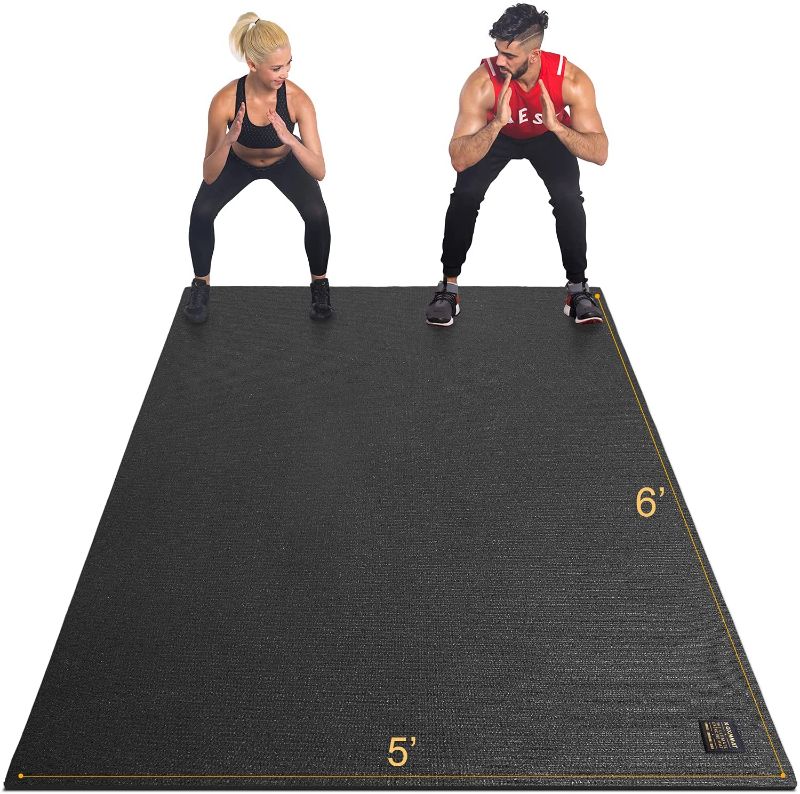 Photo 1 of GXMMAT Large Exercise Mat 6'x5'x7mm, Non-Slip Workout Mats for Home