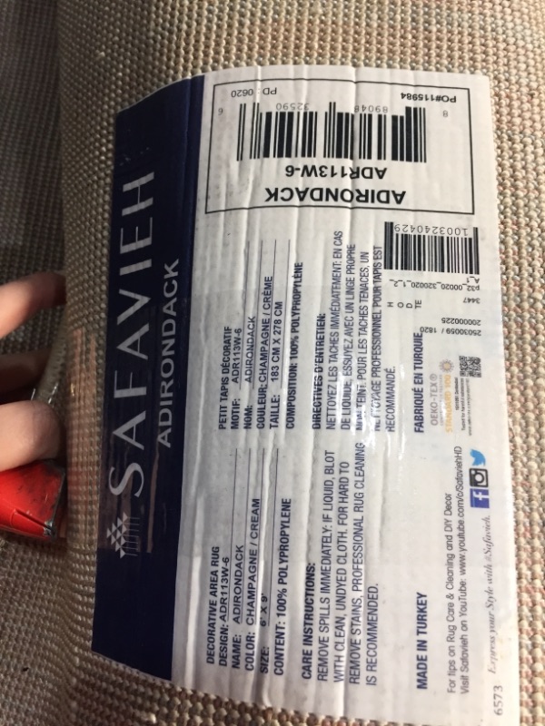 Photo 1 of **HAS STAINED** SAFAVIEH Adirondack Collection ADR113W Modern Ombre Non-Shedding Living Room Bedroom Dining Home Office Area Rug, 6' x 9', Champagne / Cream
