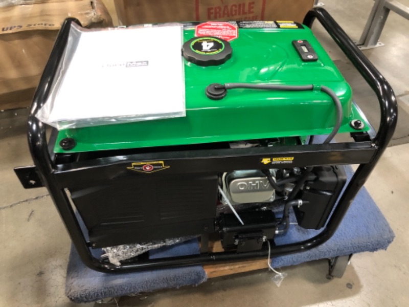 Photo 1 of DuroMax XP4850EH Generator-4850 Watt Gas or Propane Powered-Electric Start-Camping & RV Ready, 50 State Approved Dual Fuel Portable Generator, Green