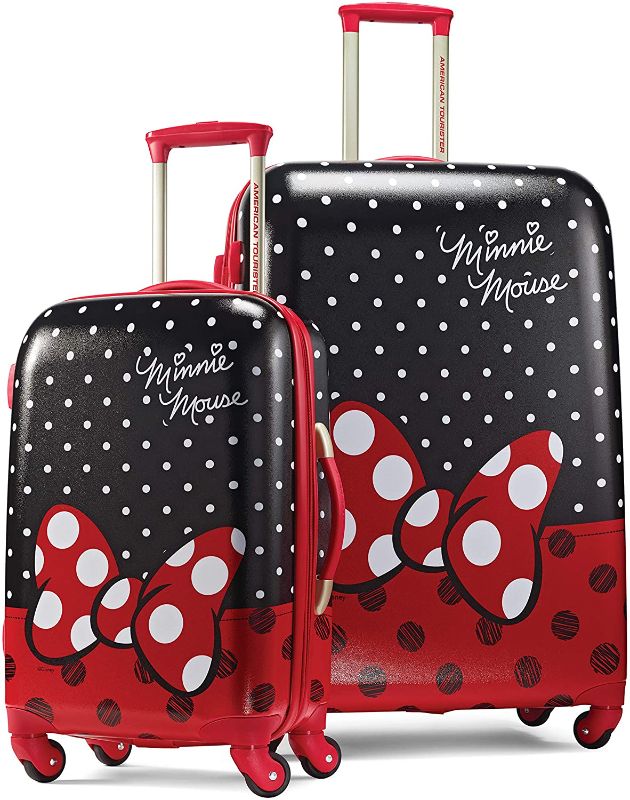 Photo 1 of AMERICAN TOURISTER Kids' Disney Hardside Luggage with Spinner Wheels, Minnie Mouse Red Bow, 2-Piece Set (21/28)

