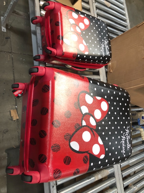 Photo 1 of AMERICAN TOURISTER Kids' Disney Hardside Luggage with Spinner Wheels, Minnie Mouse Red Bow, 2-Piece Set (21/28)
