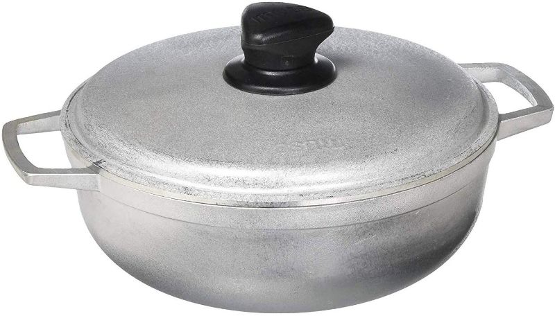 Photo 1 of IMUSA USA Traditional Aluminum Colombian Natural Caldero (Dutch Oven) 2.6-Quart, Silver
