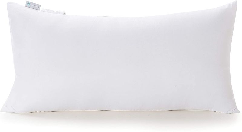 Photo 1 of Acanva Hypoallergenic Throw Pillow Insert Soft Rectangle Decorative Form Stuffer Cushion Sham Filler, 12x20'', White
