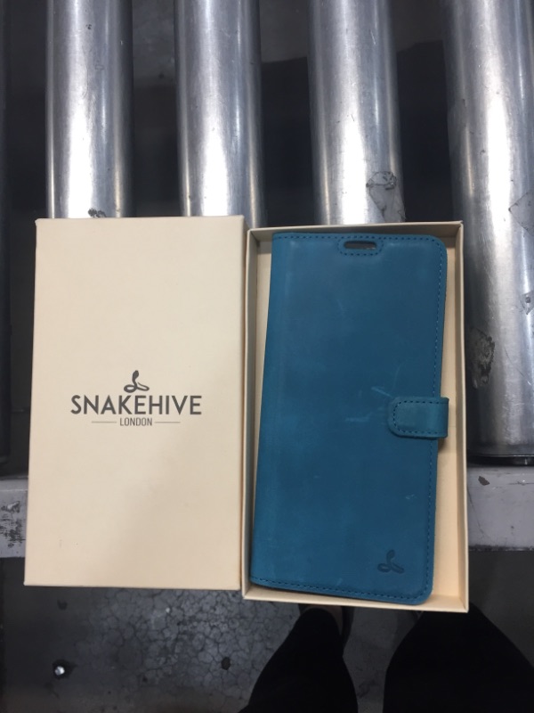 Photo 2 of Snakehive Vintage Wallet for Samsung Galaxy S20 || Real Leather Wallet Phone Case || Genuine Leather with Viewing Stand & 3 Card Holder || Flip Folio Cover with Card Slot (Teal)
