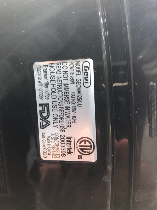 Photo 1 of GEVI Grind and Brew Coffee Maker, 10-Cup Coffee Maker with Grinder Coffee Machine Programmable Timer,Keep Warm Plate, 1.5L Large Capacity Water Tank, 950W, Black

//used //tested, powers on
