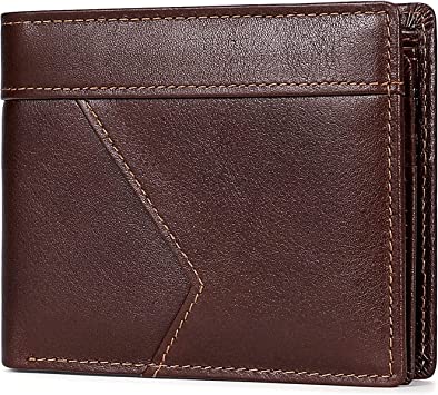 Photo 1 of Kevin lux Mens Slim Wallet Minimalist Leather front pocket Wallets for Men RFID Blocking Bifold Credit Card holder Wallet gift (coffee)
