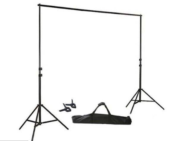 Photo 1 of 8FT x 10FT - DIY Crossbar Adjustable Backdrop Stand Kits - Portable Metal Photo Booth Backdrop Stand with FREE Clips
