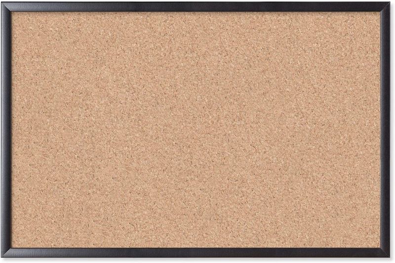 Photo 1 of U Brands Cork Bulletin Board, 36" x 24", Aluminum Frame With Black Finish