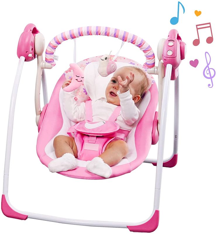 Photo 1 of Electric Baby Swing,Comfort Rocking Chair with Intelligent Music Vibration Box
Amazon: B099DVB529