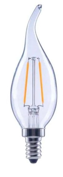 Photo 1 of 25-Watt Equivalent B11 Dimmable Flame Bent Tip Clear Glass Filament LED Vintage Edison Light Bulb Soft White (12-Pack)