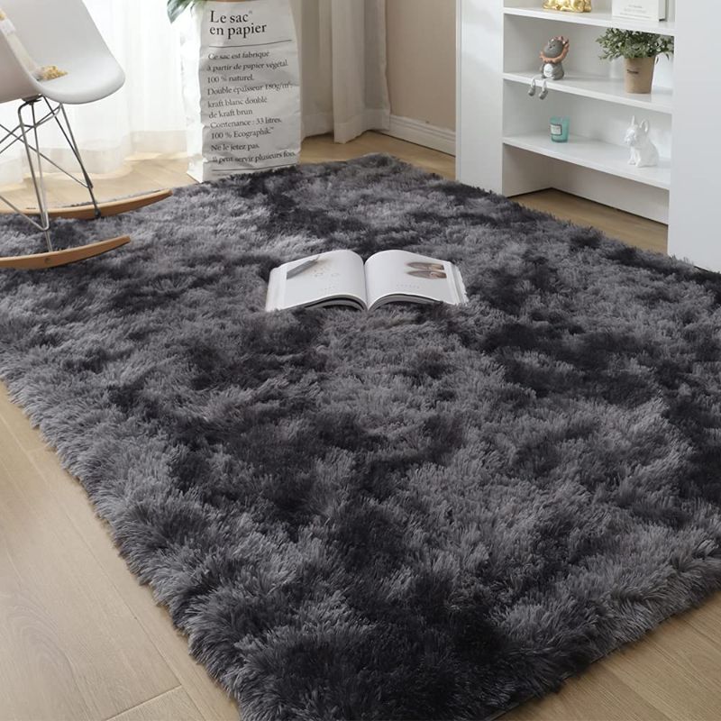 Photo 1 of 
Fluffy Shag Area Rug for Bedroom Living Room Furry Soft Fur Rug for Kids Nursery Dorm Room Cute Shaggy Rug Plush Throw Rug Large Fuzzy Decoration Rug for Indoor Home Floor Carpets 6.56x10ft Black Grey
