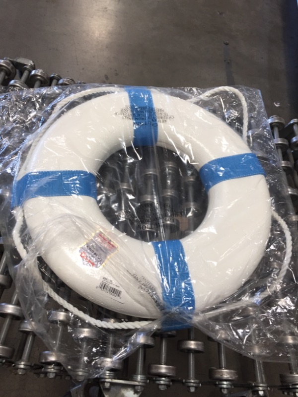 Photo 1 of 20 in. Swimming Pool and Decorative Life Ring in White