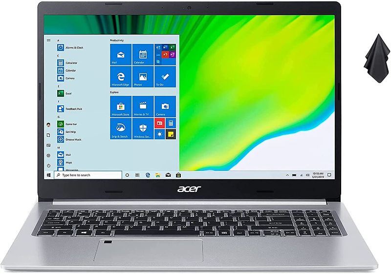 Photo 1 of 2021 Newest Acer Aspire 5 Slim Laptop, 15.6" Full HD IPS, AMD Ryzen 3 3350U Quad-Core Processor, 12GB DDR4 RAM, 512 GB SSD, Intel WiFi 6, Backlit KB, Fingerprint Reader, Win10 Home+Oydisen Cloth
