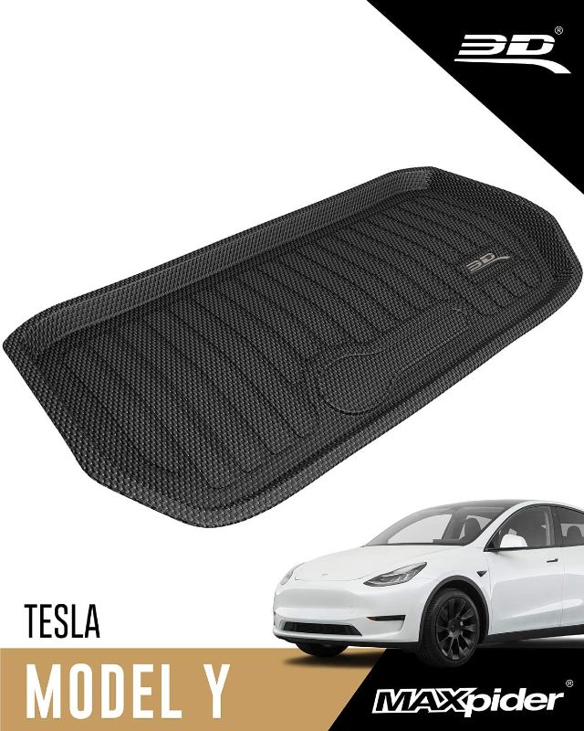 Photo 1 of 3D MAXpider Tesla Model Y 2020-2021 Custom Fit All-Weather Front Cargo Liner Car Frunk Mat (Black)
